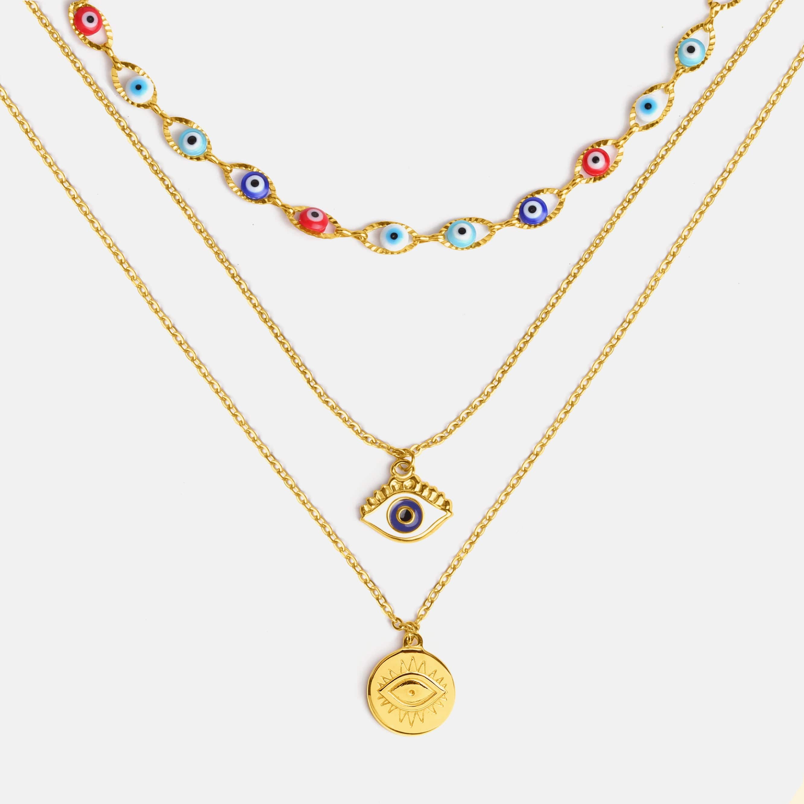 Mini Modern Evil Eye Anhänger, 14K, Echt Gold Schmuck, Minimalist, Einfache  Halskette, Muttertag, Layering Halskette, Geschenk für Sie, Schutz -   Schweiz